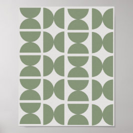 Poster Lua Verde Contemporânea com Sage Metade Lua 70