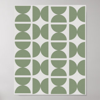 Poster Lua Verde Contemporânea com Sage Metade Lua 70