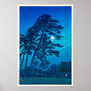 Poster Luar em Magome, Hasui Kawase, Woodcut
