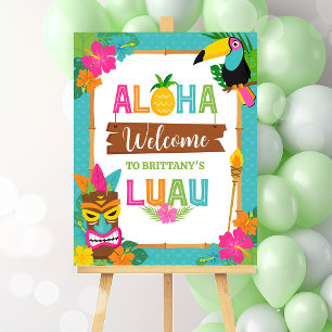 Poster Luau Aloha Havaiano, Dia de Aniversário Tropical B