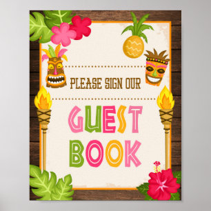 Poster Luau, Por Favor, Assine O Sinal Do Livro De Convid