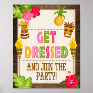 Poster Luau Vista-se e junte-se ao sinal da festa