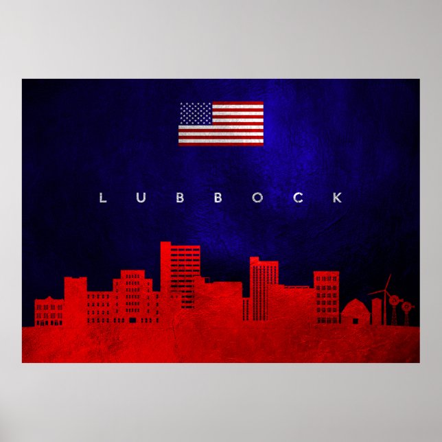Poster Lubbock Texas Skyline (Frente)