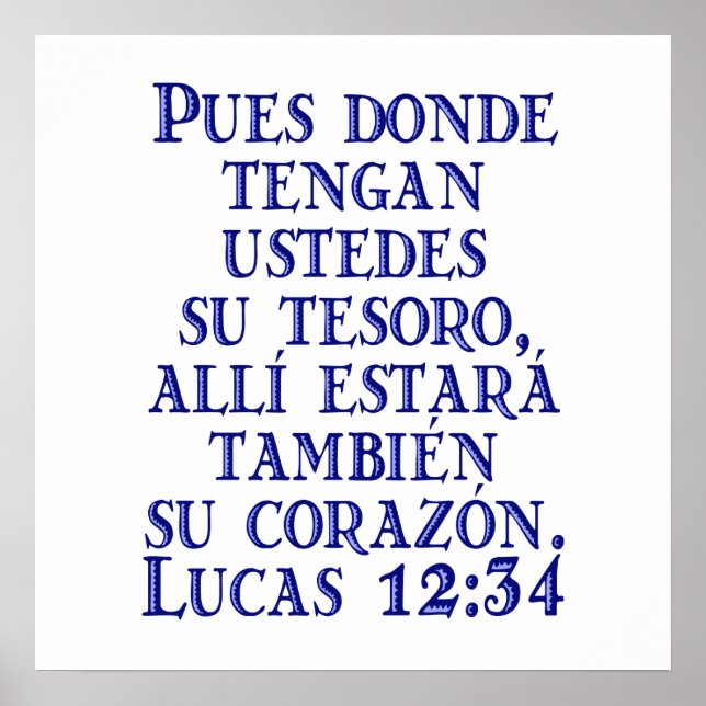 Pôster Lucas 12:34 (Frente)