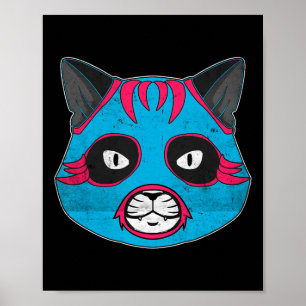 Poster Lucha Libre Cat Veste Luchador Luta Máscara