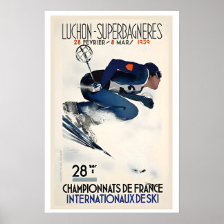 Poster Luchon-Superbagneres 28º Esqui Internacional Franc