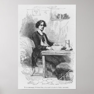 Pôster Lucien de Rubempre escrevendo uma letra
