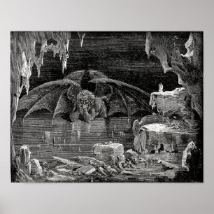 Poster Lucifer, Rei do Inferno por Paul Gustave Dore