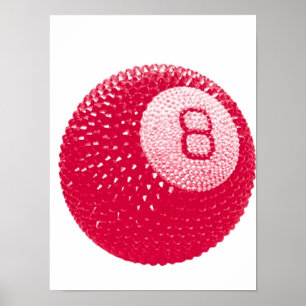 Poster Lucky Disco 8 Rosa, Bola de Disco Lucky, Arte Funk