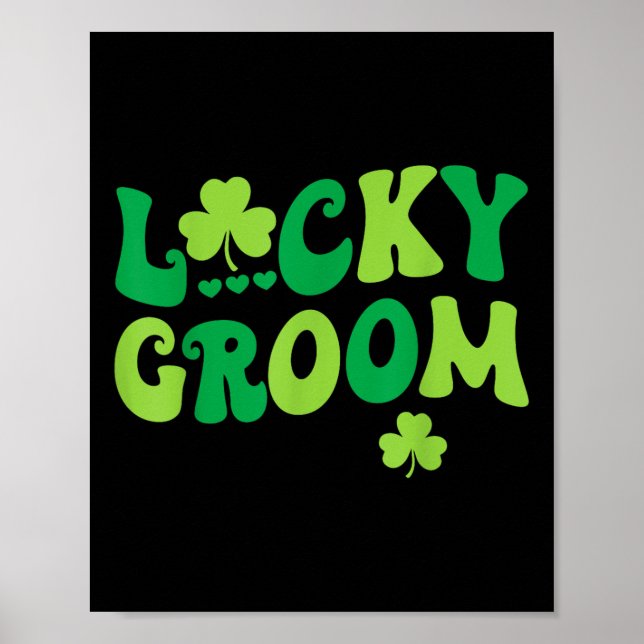 Poster Lucky Groom Node Casais Correspondendo Rua Casamen (Frente)