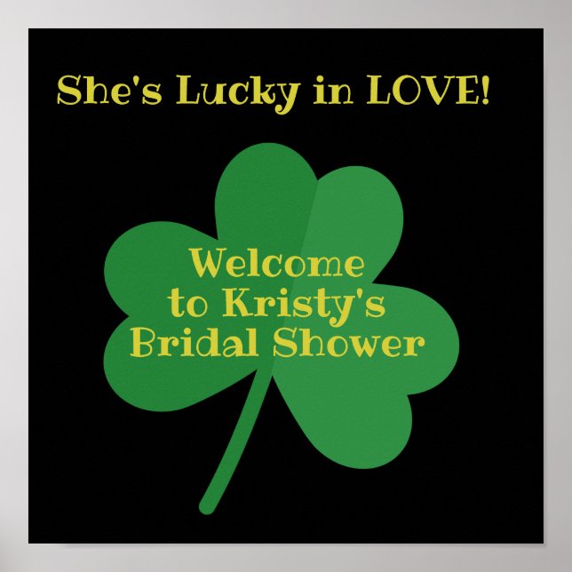 Poster Lucky in Love Irish Themed Chá de panela Welcome (Frente)