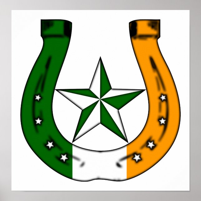 Pôster lucky irish horseshoe. (Frente)