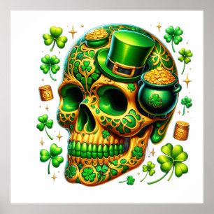 Poster Lucky Leprechaun Skull