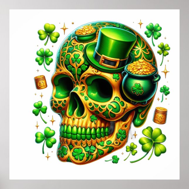 Poster Lucky Leprechaun Skull (Frente)