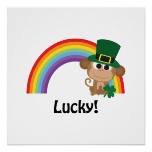 Pôster Lucky Monkey Leprechaun