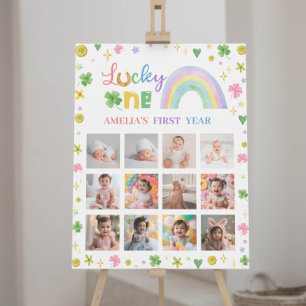 Poster Lucky One Rainbow Birthday - Sinal de Foto Milesto