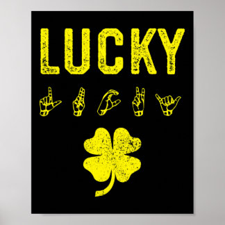 Poster Lucky Sign Language Deaf Awareness St Patricks Day