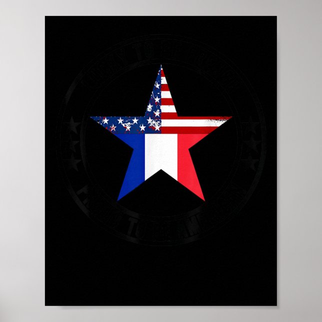 Poster Lucky To Be French Proud To Be American French Lan (Frente)