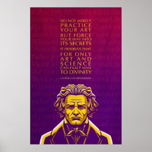 Poster Ludwig van Beethoven Citação: Não Pratique Apen