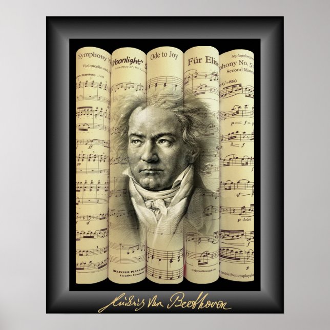 Poster Ludwig van Beethoven~Folha Clássica Rolada~ (Frente)