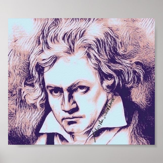 Poster Ludwig van Beethoven Retrato Joseph Karl Stieler (Frente)