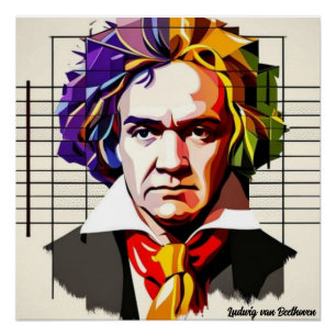 Pôster Ludwig van Beethoven Vibrant Único