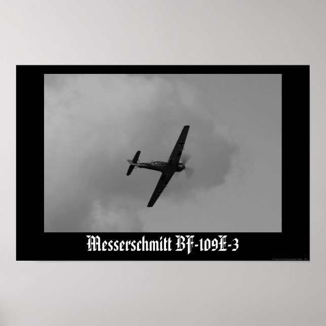 Pôster Luftwaffe Bf-109 E-3 (Frente)