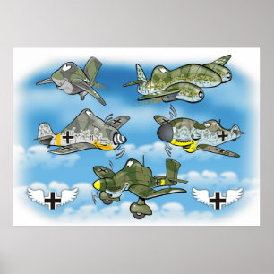 Poster luftwaffe famous ww2 fighters