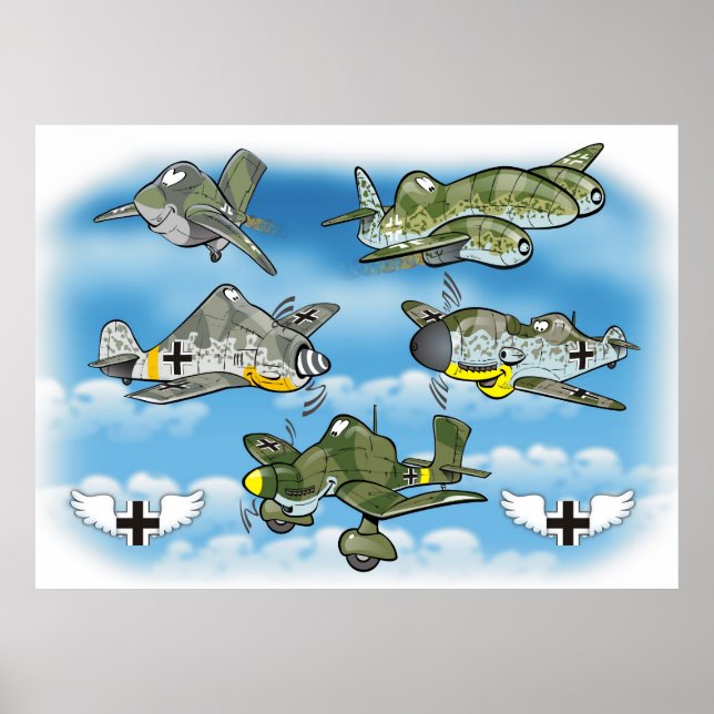 Poster luftwaffe famous ww2 fighters (Frente)