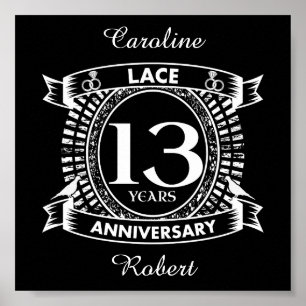 Poster lugar de aniversário de casamento de 13