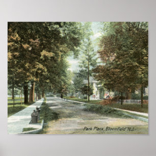 Poster Lugar do parque, Bloomfield, vintage 1906 de