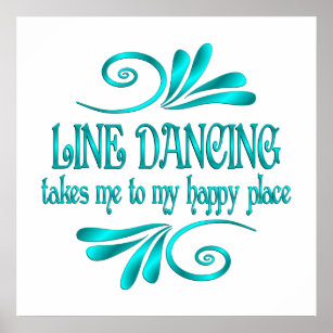Poster Lugar Feliz de Dança de Linha