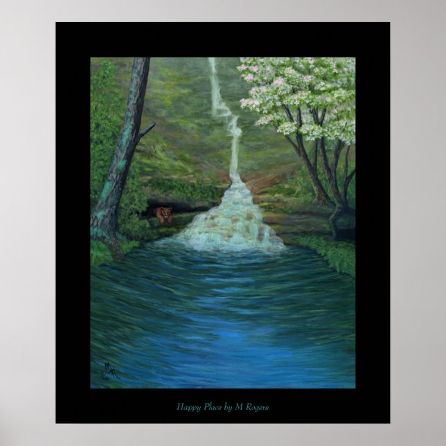 Pôster Lugar Feliz - Pintura em Cascata (Frente)