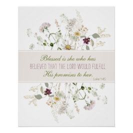 Pôster Luke 1:45 Abençoada é Ela Selvagem