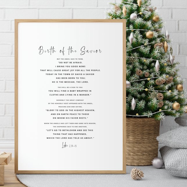 Poster Luke 2:10-15 Bíblia de Natal Verse Wall Art (Criador carregado)