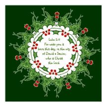 Luke 2:11 Escritura de Natal com Holly