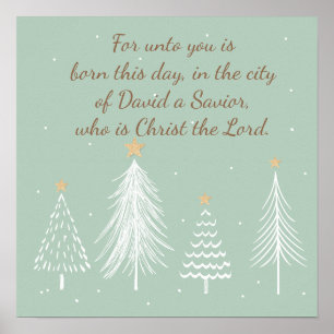 Poster Luke 2:11 Escritura para a Bíblia de Natal Verso 
