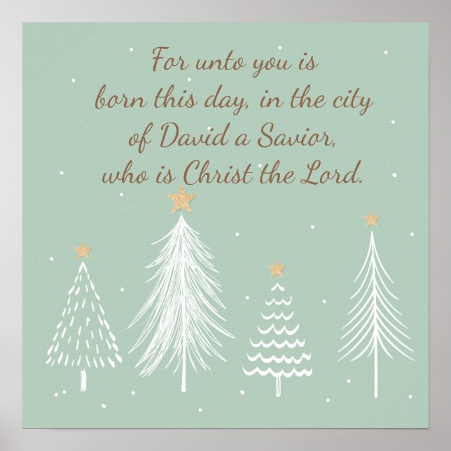 Poster Luke 2:11 Escritura para a Bíblia de Natal Verso P (Frente)