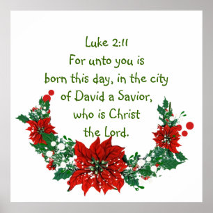 Poster Luke 2:11 Escritura para Bíblia de Natal Verso