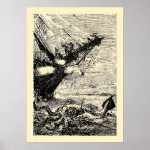 Poster Lula Gigante de 20000 Leagues Sob O Mar.