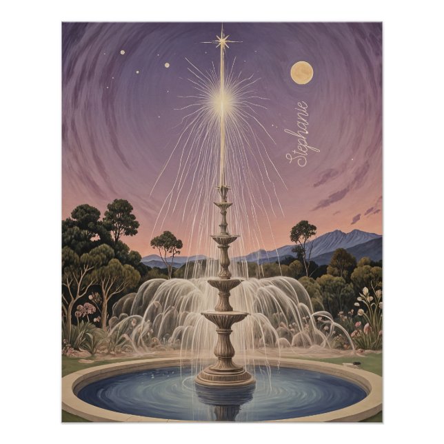 Pôster Lullaby Personalizado da Fonte de lavandas (Frente)