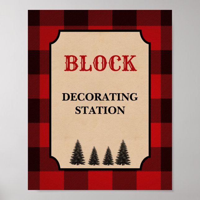 Poster Lumberjack Block Decorting Station Sinal (Frente)