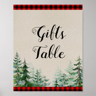 Poster Lumberjack Oferece Sinal de Mesa