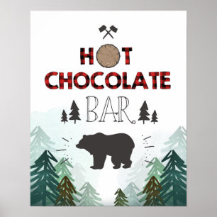 Poster Lumberjack Wild One Forest Hot Chocolate Sinal