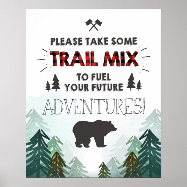 Poster Lumberjack Wild One Forest Rastreio Sinal de Combi (Frente)