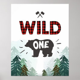 Poster Lumberjack Wild One Forest Tres Wild Um Sinal