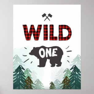 Poster Lumberjack Wild One Forest Tres Wild Um Sinal