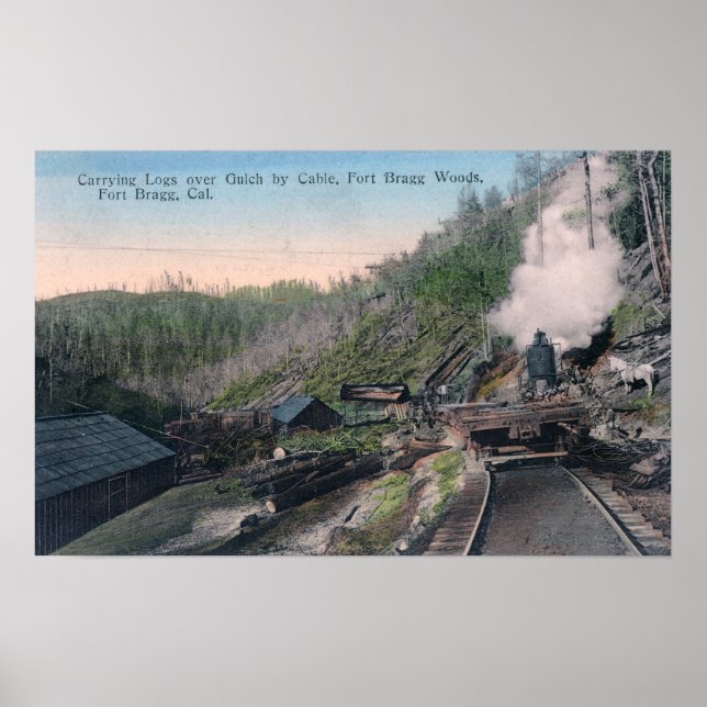 Poster Lumberjacks Logs de Carregando sobre Gulch por Cab (Frente)