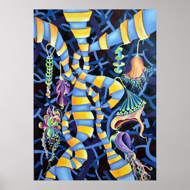 Pôster Luminescência - Padrão tropical exótico de orquíde (Frente)