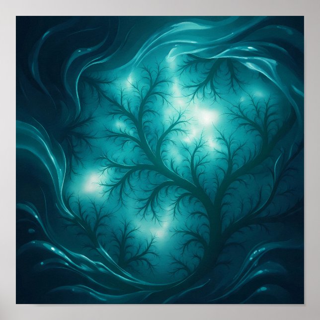 Poster Luminous Flow Fractal Wallpaper and Art Print (Frente)